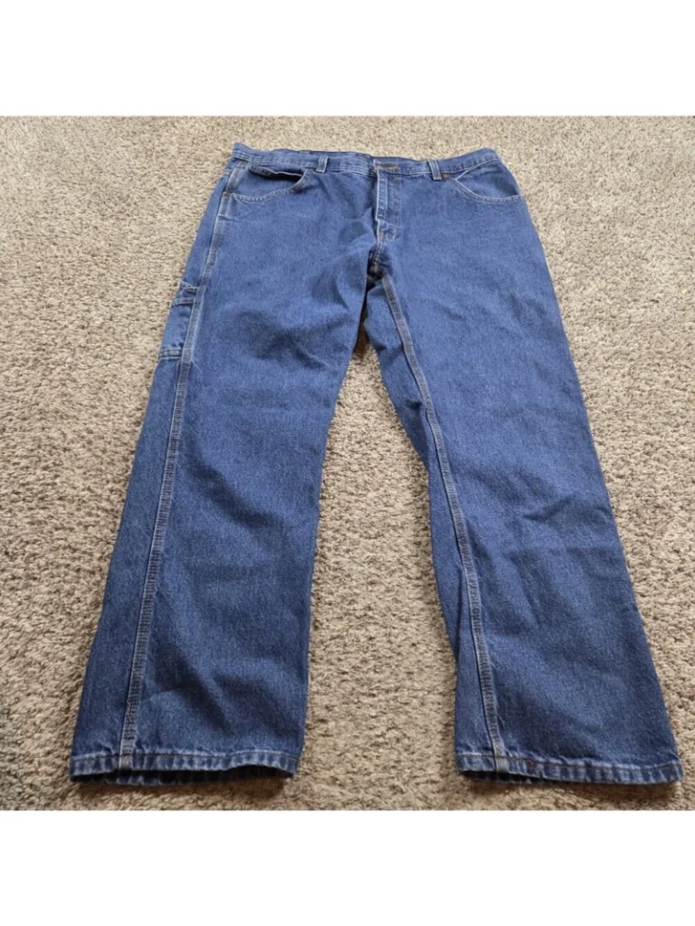 KEY Carpenter Jeans Mens 39x32 Blue Denim Relaxed Fit Straight Leg Lot Of 2